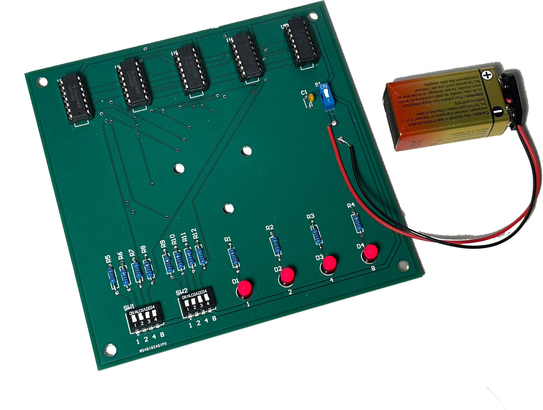 Four bit adder PCB