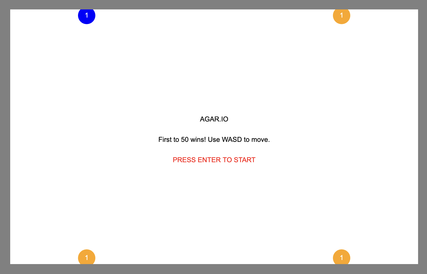 Agar.io clone start screen